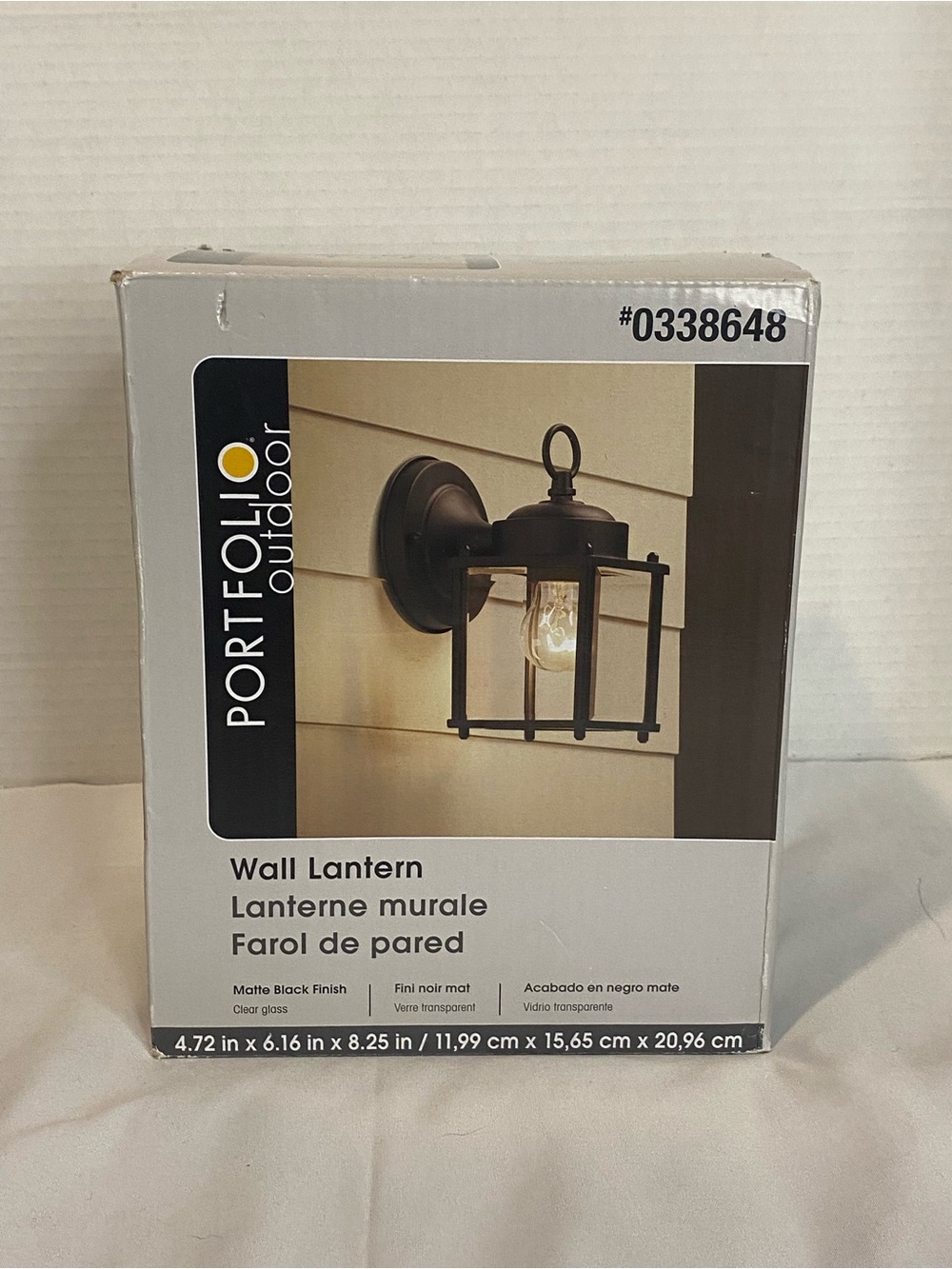 Portfolio Outdoor Matte Black Wall Lantern